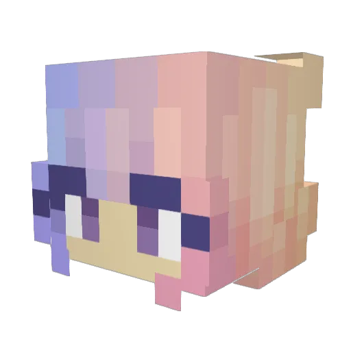 MsColor Minecraft avatar head, 3D render