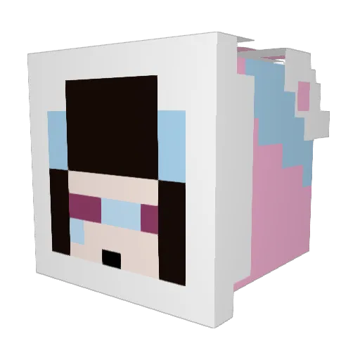MsCupIsCool Minecraft avatar head, 3D render