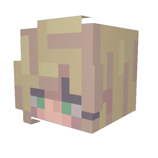 MsDits Minecraft avatar head, 3D render