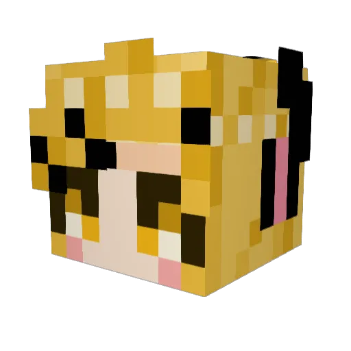 MsDiya Minecraft avatar head, 3D render