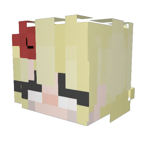 MsFluffyPenguins Minecraft avatar head, 3D render