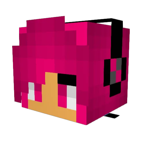 MsHer Minecraft avatar head, 3D render