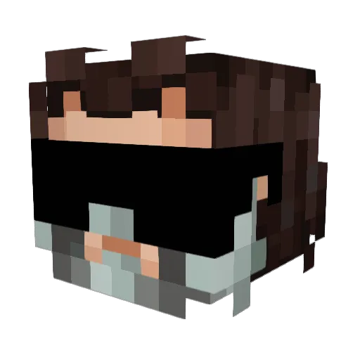 MsHuggy Minecraft avatar head, 3D render