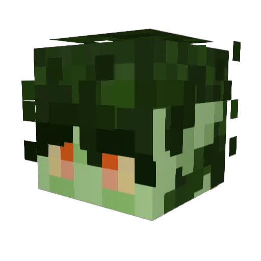 MsKite Minecraft avatar head, 3D render