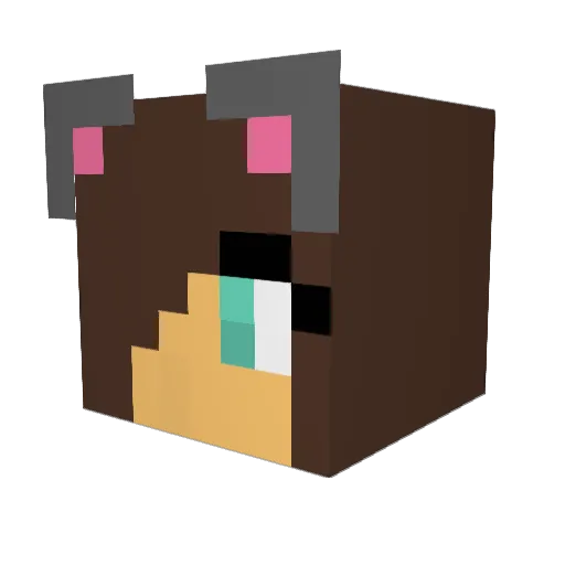 MsKittyCatty Minecraft avatar head, 3D render