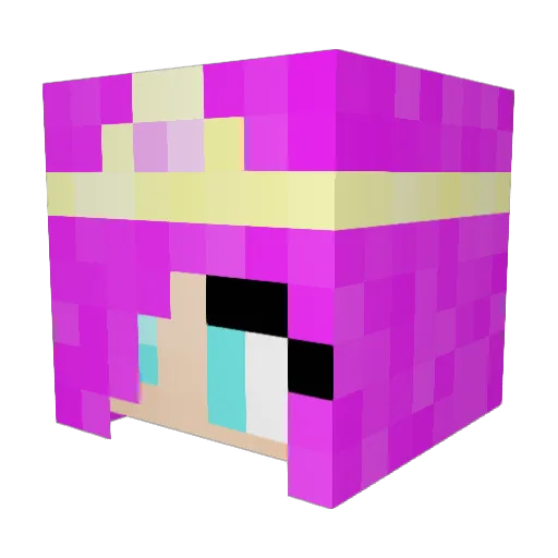 MsKlutzJr Minecraft avatar head, 3D render