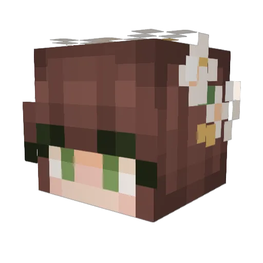 MsLucyLove Minecraft avatar head, 3D render