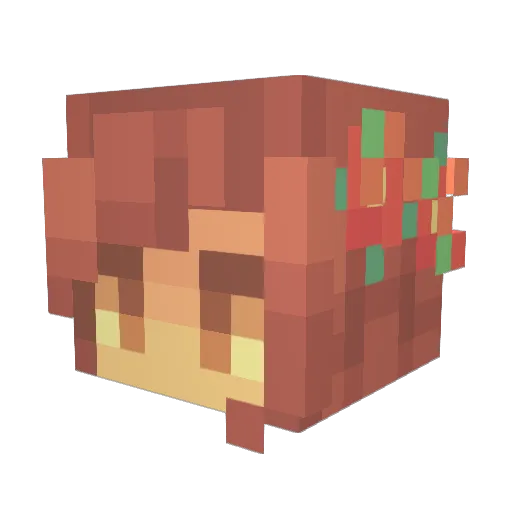 MsMaruKitty Minecraft avatar head, 3D render