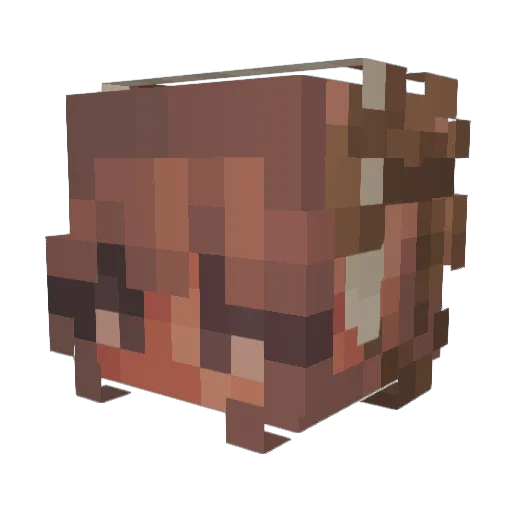MsMeli Minecraft avatar head, 3D render