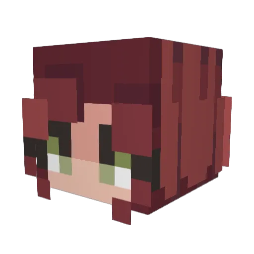 MsNerdy Minecraft avatar head, 3D render