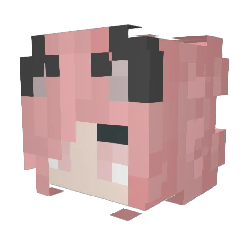 MsNocturnal Minecraft avatar head, 3D render