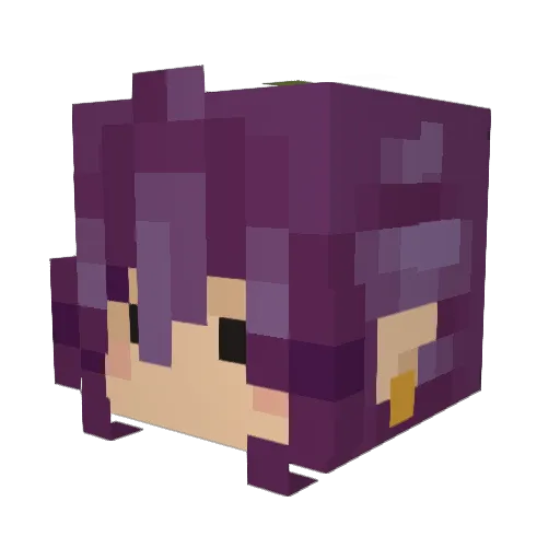 MsPeePoo Minecraft avatar head, 3D render