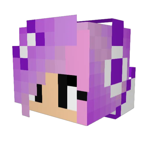 MsPurple14 Minecraft avatar head, 3D render