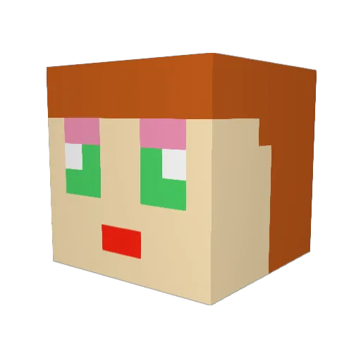 MsPussyKatz Minecraft avatar head, 3D render