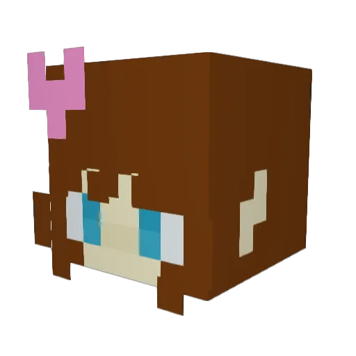 MsSakurako Minecraft avatar head, 3D render