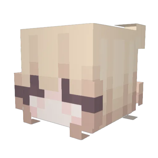 MsSmallStone Minecraft avatar head, 3D render