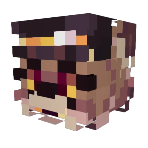 MsSnowy Minecraft avatar head, 3D render