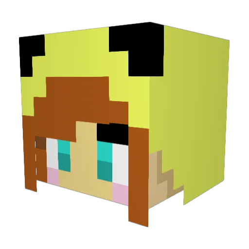 MsSteph Minecraft avatar head, 3D render