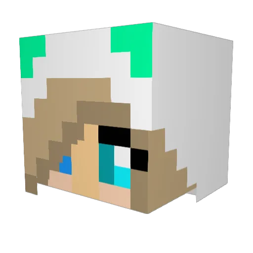 MsTooAsian Minecraft avatar head, 3D render