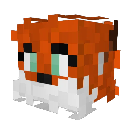 Ms_Paws Minecraft avatar head, 3D render