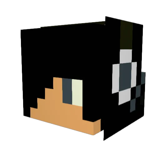 Msiblue Minecraft avatar head, 3D render