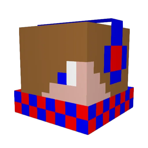 Msou Minecraft avatar head, 3D render