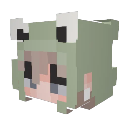 Mstifyied Minecraft avatar head, 3D render
