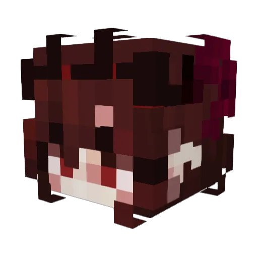 Mteal Minecraft avatar head, 3D render