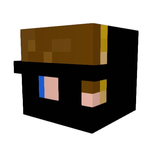 Mtied Minecraft avatar head, 3D render