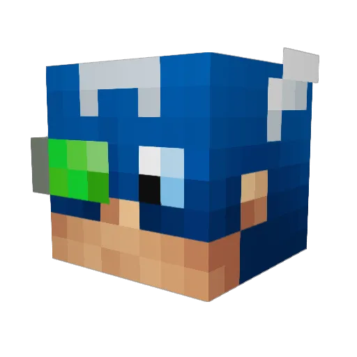 Mtxt Minecraft avatar head, 3D render