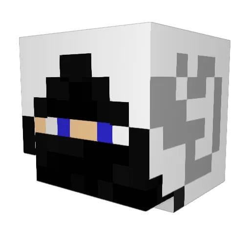 Mu9l Minecraft avatar head, 3D render