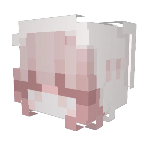MuMu831 Minecraft avatar head, 3D render