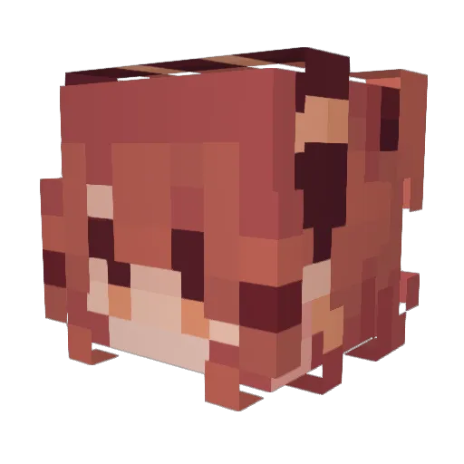 MuNierG Minecraft avatar head, 3D render