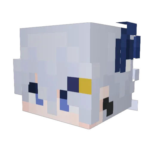 MuPixx Minecraft avatar head, 3D render