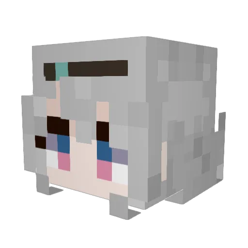 MuXinNian Minecraft avatar head, 3D render