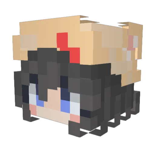 MuXueLanYing Minecraft avatar head, 3D render