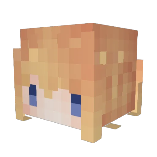 MuYu0329 Minecraft avatar head, 3D render