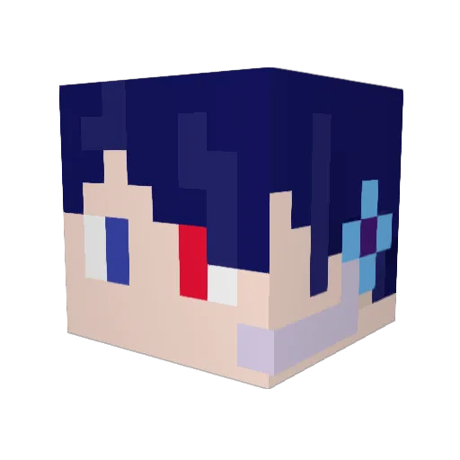 MuYuJS Minecraft avatar head, 3D render