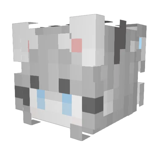 MuYuUwU Minecraft avatar head, 3D render