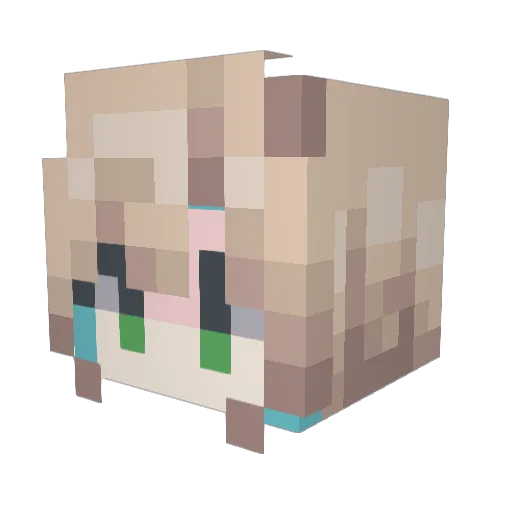MuZhou233 Minecraft avatar head, 3D render