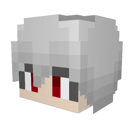 Mu_HeHe Minecraft avatar head, 3D render