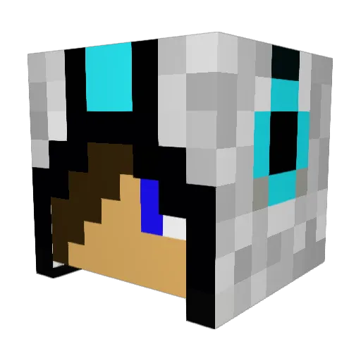 Mu_Le Minecraft avatar head, 3D render
