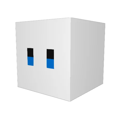 Mu_Qua Minecraft avatar head, 3D render