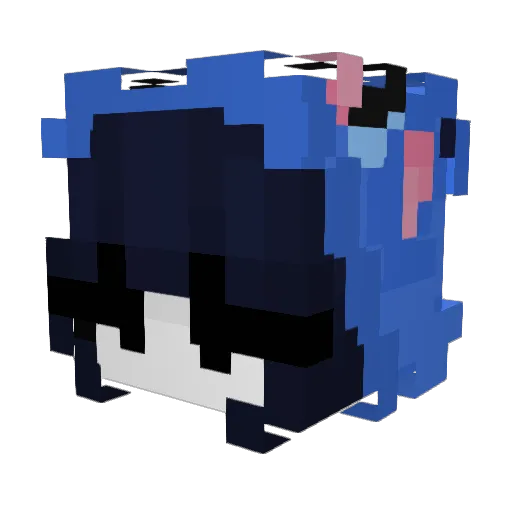 Mu_Ran_ Minecraft avatar head, 3D render