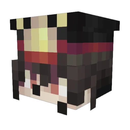 Mu_Si_Yu Minecraft avatar head, 3D render