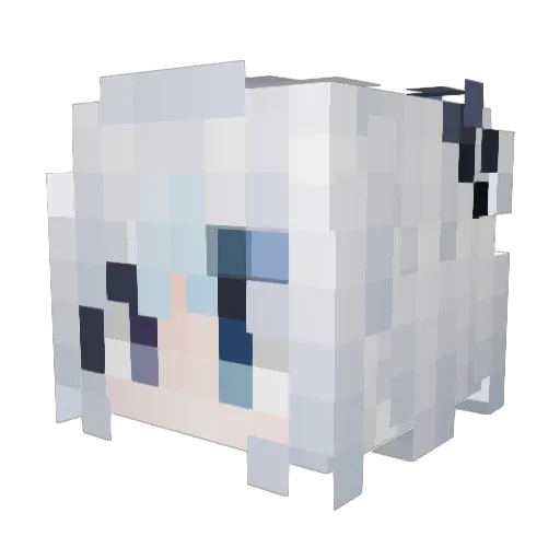 Mu_Tea Minecraft avatar head, 3D render