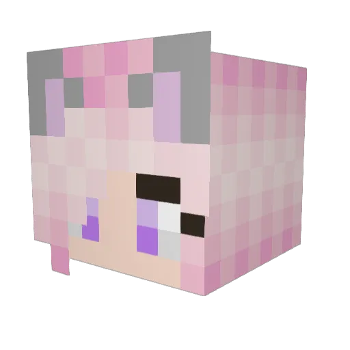 MuahahahaMeow Minecraft avatar head, 3D render