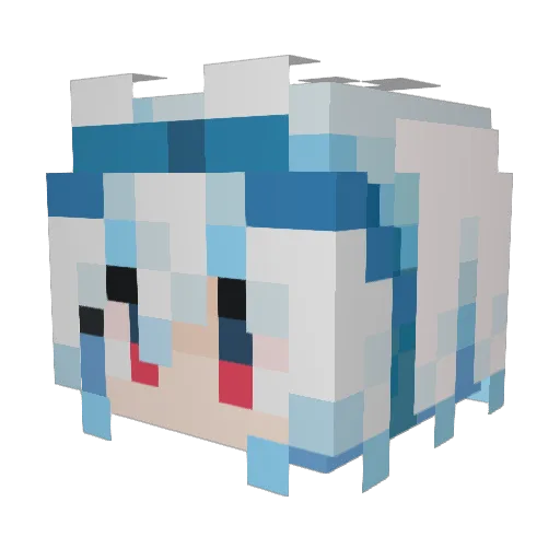 Mualani Minecraft avatar head, 3D render