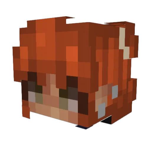 Mualix Minecraft avatar head, 3D render