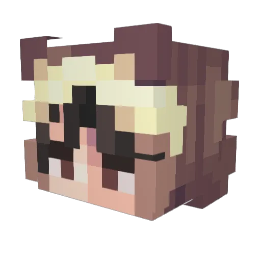 Muameka Minecraft avatar head, 3D render